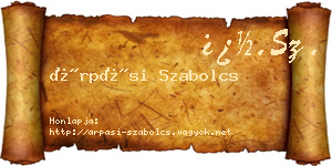 Árpási Szabolcs névjegykártya
