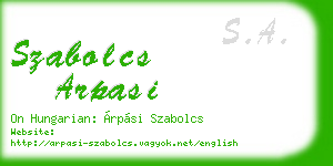 szabolcs arpasi business card